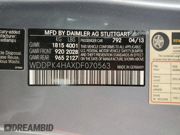 2013 Mercedes-Benz SLK 250 с VIN WDDPK4HAXDF070563, выставлен на аукционе Copart как лот 45769115 с пробегом 66 371 миль миль и Списание • Salvage title. История ставок и продаж доступна на DreamBid. Изображение 12.