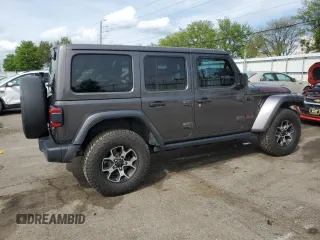 2020 Jeep Wrangler Unlimited Rubicon with VIN 1C4HJXFG4LW247603, listed as a Copart auction lot 55247645 with 44,791 mi miles and Salvage title. Bid and sale history available at DreamBid. Image 3.
