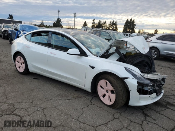2021 Tesla Model 3 Long Range with VIN 5YJ3E1EB0MF938991, listed as a Copart auction lot 87488384 with Not Provided miles and Salvage Title. Bid and sale history available at carsss.com. Image 4.