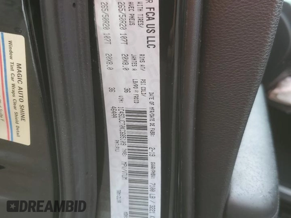 2019 Dodge Durango R/T with VIN 1C4SDJCT0KC685109, listed as a Copart auction lot 48939645 with 60,255 mi miles and Salvage title. Bid and sale history available at DreamBid. Image 14.