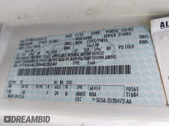 2006 Ford Econoline Cargo с VIN 1FTSS34L26HB38240, выставлен на аукционе IAAI как лот 42613649 с пробегом 23 164 миль миль и . История ставок и продаж доступна на DreamBid. Изображение 9.