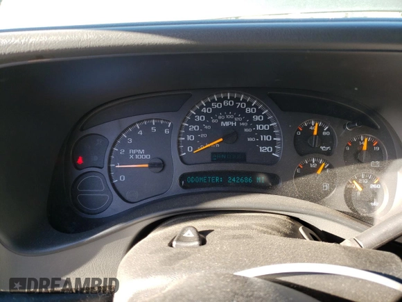 2003 Chevrolet Tahoe LT with VIN 1GNEK13Z83R116540, listed as a Copart auction lot 49790115 with 242,686 mi miles and Non Repairable. Bid and sale history available at carsss.com. Image 9.