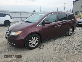 2015 Honda Odyssey EX z VIN 5FNRL5H46FB068686, wystawiony jako Copart lot #59170595 z przebiegiem 147 126 mil mil oraz Czysty tytuł • Clean title. Historia ofert i sprzedaży dostępna na DreamBid. Obrazek 1.