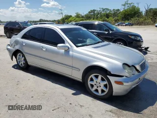2002 Mercedes-Benz C with VIN WDBRF61J02F202917, listed as a Copart auction lot 50694815 with 59,803 mi miles and Salvage Title. Bid and sale history available at carsss.com. Image 4.