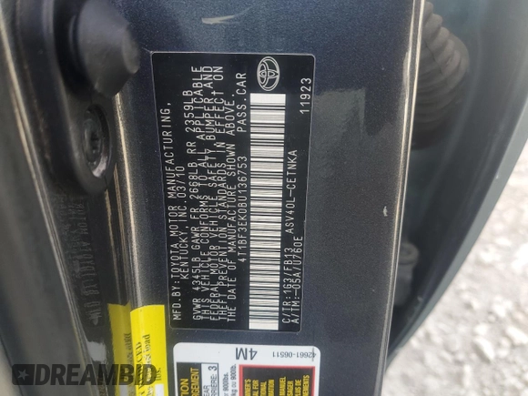2011 Toyota Camry LE with VIN 4T1BF3EK0BU136753, listed as a Copart auction lot 89222235 with Not Provided miles and Salvage Title. Bid and sale history available at carsss.com. Image 14.