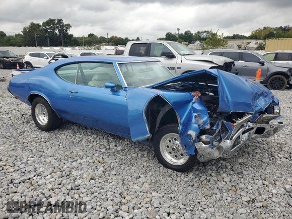 1971 Oldsmobile Cutlass with VIN 336871R14332, listed as a Copart auction lot 72980494 with 53,459 mi miles and Salvage Title. Bid and sale history available at DreamBid. Image 4.