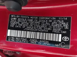 2015 Toyota Prius Four with VIN JTDKN3DU0F0428944, listed as a IAAI auction lot 42043343 with 166,843 mi miles. Bid and sale history available at carsss.com. Image 9.