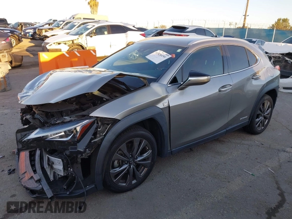 2021 Lexus UX with VIN JTHE9JBHXM2041524, listed as a IAAI auction lot 41826191 with 39,705 mi miles. Bid and sale history available at carsss.com. Image 2.