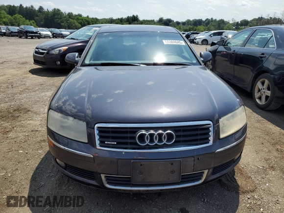 2005 Audi A8 with VIN WAUML44E75N002924, listed as a Copart auction lot 65384645 with Not provided miles and Salvage title. Bid and sale history available at DreamBid. Image 5.