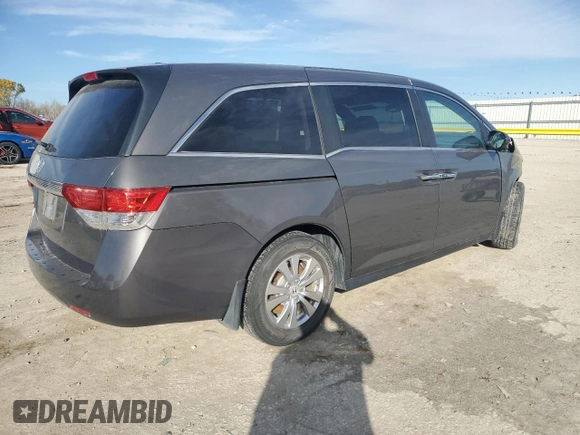 2017 Honda Odyssey EX-L with VIN 5FNRL5H62HB004925, listed as a Copart auction lot 79436614 with 145,331 mi miles and Salvage Title. Bid and sale history available at DreamBid. Image 3.