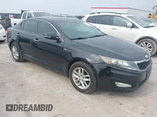 2013 Kia Optima LX with VIN 5XXGM4A70DG249828, listed as a IAAI auction lot 42074167 with 143,986 mi miles. Bid and sale history available at carsss.com. Image 1.