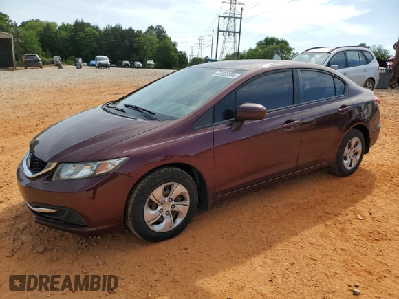 2014 Honda Civic LX with VIN 2HGFB2F57EH519196, listed as a Copart auction lot 53933895 with 297,351 mi miles and Salvage Title. Bid and sale history available at DreamBid. Image 1.