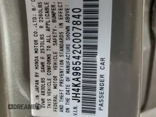 2002 Acura RL z VIN JH4KA96542C007840, wystawiony jako Copart lot #53459615 z przebiegiem Nie podano mil oraz Szkoda całkowita • Salvage title. Historia ofert i sprzedaży dostępna na DreamBid. Obrazek 12.