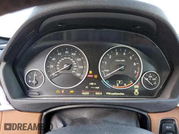 2016 BMW 3 Series 328i with VIN WBA8E9G58GNT47368, listed as a Copart auction lot 52443285 with 46,283 mi miles and Salvage Title. Bid and sale history available at carsss.com. Image 9.