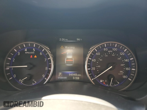 2014 Infiniti Q50 with VIN JN1BV7AP4EM676534, listed as a Copart auction lot 60830545 with 94,948 mi miles and Salvage title. Bid and sale history available at DreamBid. Image 9.