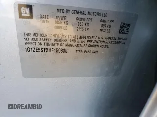 2017 Chevrolet Malibu LT with VIN 1G1ZE5ST2HF159830, listed as a Copart auction lot 50338515 with 124,243 mi miles and Salvage Title. Bid and sale history available at DreamBid. Image 13.