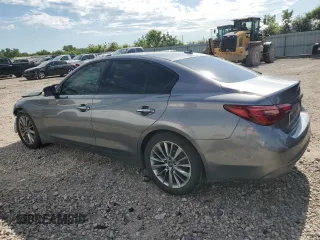 2018 Infiniti Q50 Luxe with VIN JN1EV7AR1JM430839, listed as a Copart auction lot 57727515 with 89,476 mi miles and Salvage title. Bid and sale history available at DreamBid. Image 2.