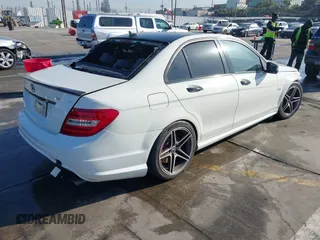 2012 Mercedes-Benz C 63 AMG with VIN WDDGF7HB2CA661318, listed as a IAAI auction lot 41841635 with 125,085 mi miles and . Bid and sale history available at carsss.com. Image 4.