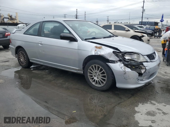 2005 Honda Civic Cpe LX with VIN 1HGEM22555L067702, listed as a Copart auction lot 48069335 with 152,838 mi miles and Salvage Title. Bid and sale history available at carsss.com. Image 4.