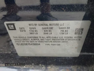 2016 Chevrolet Sonic LTZ z VIN 1G1JE5SB7G4156694, wystawiony jako IAAI lot #42157696 z przebiegiem 154 337 mil mil oraz . Historia ofert i sprzedaży dostępna na DreamBid. Obrazek 9.