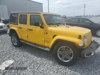 2019 Jeep Wrangler Unlimited Sahara with VIN 1C4HJXEN4KW593715, listed as a Copart auction lot 53883335 with 83,349 mi miles and Salvage Title. Bid and sale history available at DreamBid. Image 4.