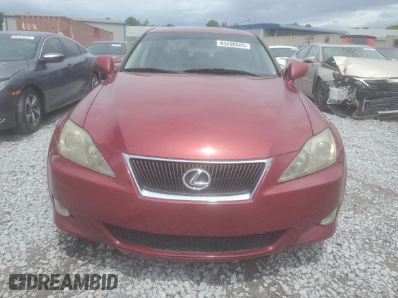 2007 Lexus IS 350 with VIN JTHBE262875014805, listed as a Copart auction lot 65208685 with 168,036 mi miles and Salvage title. Bid and sale history available at DreamBid. Image 5.