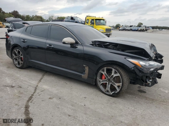 2021 Kia Stinger GT with VIN KNAE35LC8M6089963, listed as a Copart auction lot 72690844 with 43,317 mi miles and Salvage Title. Bid and sale history available at carsss.com. Image 4.