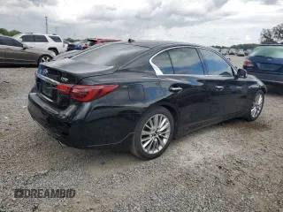 2021 Infiniti Q50 3.0t LUXE with VIN JN1EV7BP7MM706717, listed as a Copart auction lot 49763375 with 47,547 mi miles and Non Repairable. Bid and sale history available at carsss.com. Image 3.