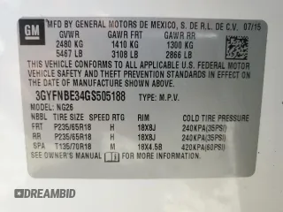 2016 Cadillac SRX Luxury Collection z VIN 3GYFNBE34GS505188, wystawiony jako Copart lot #56690805 z przebiegiem 121 935 mil mil oraz Czysty tytuł • Clean title. Historia ofert i sprzedaży dostępna na DreamBid. Obrazek 13.