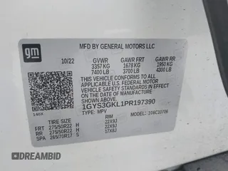2023 Cadillac Escalade RWD Sport Platinum with VIN 1GYS3GKL1PR197390, listed as a IAAI auction lot 41590503 with 14,711 mi miles and . Bid and sale history available at DreamBid. Image 9.