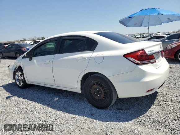 2015 Honda Civic Sedan LX with VIN 19XFB2F54FE214704, listed as a Copart auction lot 52505895 with 110,497 mi miles and Salvage Title. Bid and sale history available at carsss.com. Image 2.