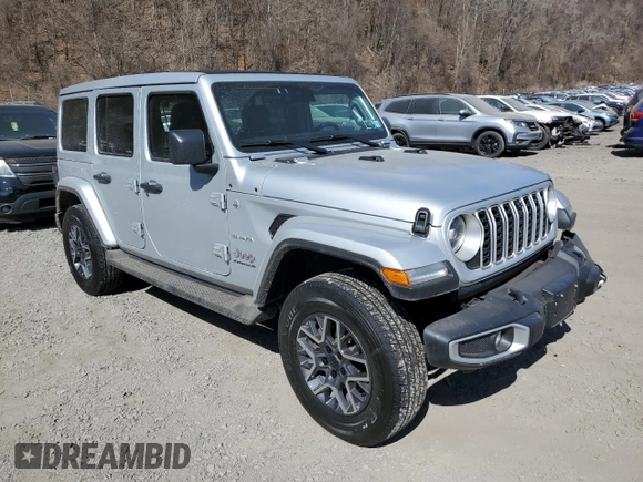 2024 Jeep Wrangler Sahara z VIN 1C4PJXEG9RW242600, wystawiony jako Copart lot #49297285 z przebiegiem 11 391 mil mil oraz Szkoda całkowita • Salvage title. Historia ofert i sprzedaży dostępna na DreamBid. Obrazek 4.