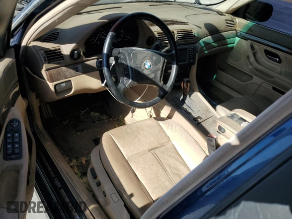 2001 BMW 7 Series 740iA with VIN WBAGG83441DN88645, listed as a Copart auction lot 47243405 with 0 mi miles and Clean Title. Bid and sale history available at carsss.com. Image 8.