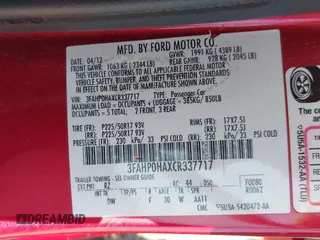 2012 Ford Fusion SE с VIN 3FAHP0HAXCR337717, выставлен на аукционе IAAI как лот 42482569 с пробегом 87 608 миль миль и . История ставок и продаж доступна на DreamBid. Изображение 9.