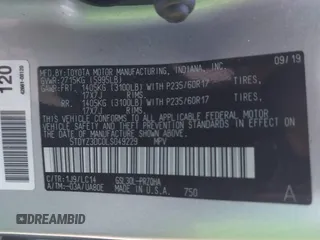 2020 Toyota Sienna XLE Auto Access Seat with VIN 5TDYZ3DC0LS049229, listed as a IAAI auction lot 41635807 with 102,674 mi miles. Bid and sale history available at carsss.com. Image 9.