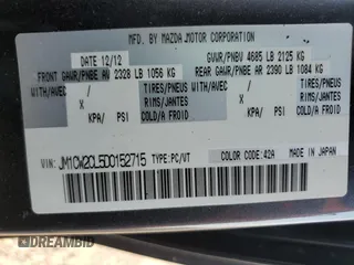 2013 Mazda 5 Touring with VIN JM1CW2CL5D0152715, listed as a Copart auction lot 71315534 with 219,315 mi miles and Salvage Title. Bid and sale history available at DreamBid. Image 13.