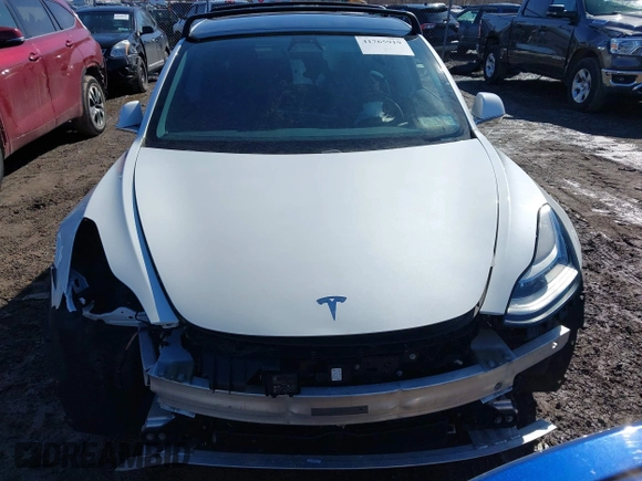 2020 Tesla Model 3 Long Range with VIN 5YJ3E1EB9LF735340, listed as a IAAI auction lot 41765919 with Not Provided miles. Bid and sale history available at carsss.com. Image 12.