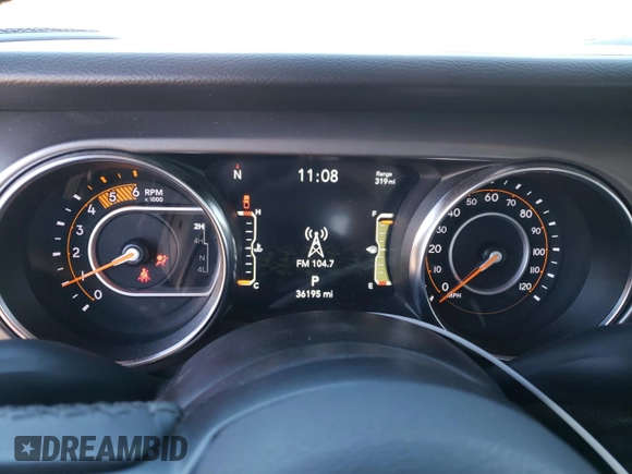 2022 Jeep Gladiator Willys with VIN 1C6JJTAM3NL132056, listed as a Copart auction lot 75723014 with 36,195 mi miles and Salvage title. Bid and sale history available at DreamBid. Image 9.