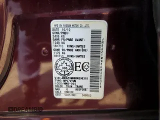 2013 Nissan Murano S with VIN JN8AZ1MW6DW306318, listed as a Copart auction lot 58636755 with 173,497 mi miles and Salvage title. Bid and sale history available at DreamBid. Image 14.