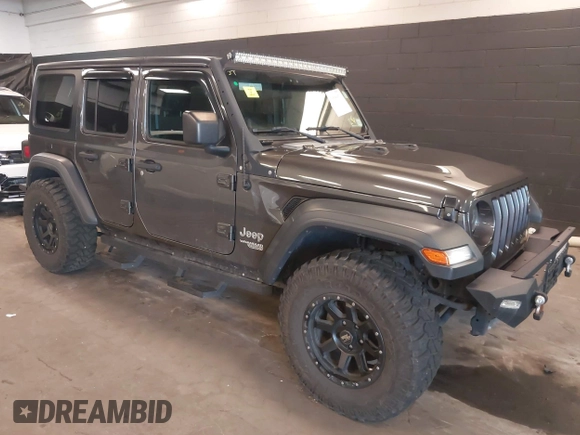 2018 Jeep Wrangler Unlimited Sport S с VIN 1C4HJXDG7JW280918, выставлен на аукционе IAAI как лот 41998831 с пробегом 66 539 миль миль и . История ставок и продаж доступна на DreamBid. Изображение 1.