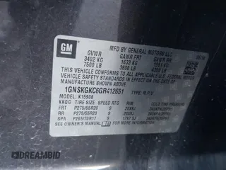 2016 Chevrolet Suburban LS with VIN 1GNSKGKC6GR412651, listed as a IAAI auction lot 41450964 with 114,833 mi miles. Bid and sale history available at carsss.com. Image 9.