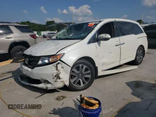 2015 Honda Odyssey Touring Elite with VIN 5FNRL5H96FB094748, listed as a Copart auction lot 58851895 with Not provided miles and Salvage title. Bid and sale history available at DreamBid. Image 1.