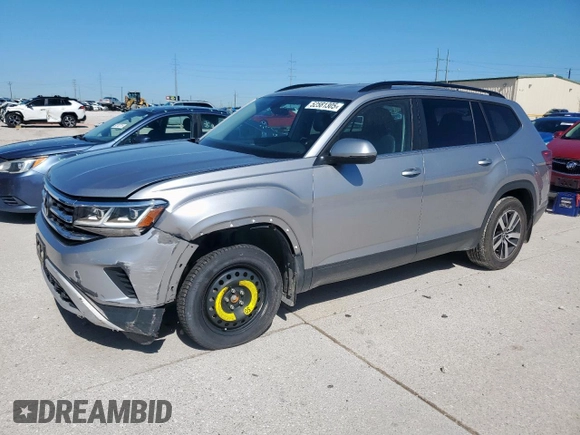2023 Volkswagen Atlas SE with VIN 1V2DP2CA9PC505409, listed as a Copart auction lot 52581305 with 15,938 mi miles and Salvage title. Bid and sale history available at DreamBid. Image 1.