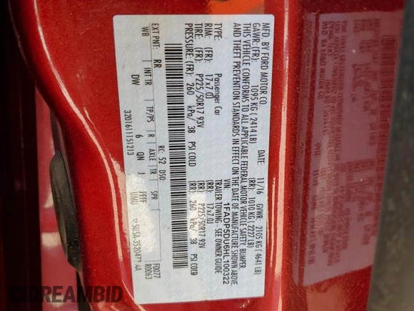 2017 Ford C-Max Titanium z VIN 1FADP5DU6HL100322, wystawiony jako Copart lot #75319584 z przebiegiem 75 048 mil mil oraz Szkoda całkowita • Salvage title. Historia ofert i sprzedaży dostępna na DreamBid. Obrazek 14.