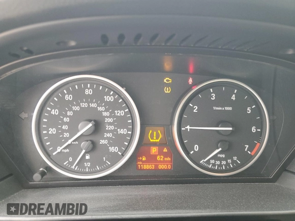 2010 BMW 5 Series 550i with VIN WBANW5C50ACT57345, listed as a Copart auction lot 52147555 with 118,863 mi miles and Clean Title. Bid and sale history available at DreamBid. Image 9.