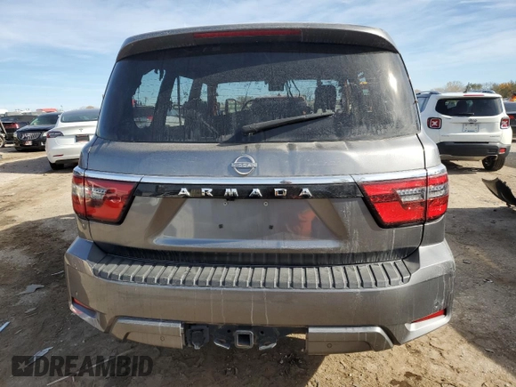 2022 Nissan Armada SV with VIN JN8AY2AC5N9162151, listed as a Copart auction lot 81834284 with Not Provided miles and Salvage Title. Bid and sale history available at carsss.com. Image 6.
