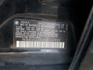 2006 BMW 3 Series 330xi with VIN WBAVD33536KV61953, listed as a Copart auction lot 84622424 with 153,593 mi miles and Salvage Title. Bid and sale history available at carsss.com. Image 12.