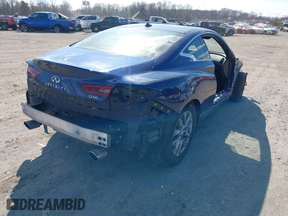2017 Infiniti Q60 2.0t with VIN JN1CV7EL1HM320056, listed as a IAAI auction lot 41697318 with 86,364 mi miles and . Bid and sale history available at DreamBid. Image 4.