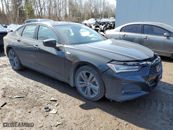2023 Acura TLX w/A-Spec Package with VIN 19UUB6F58PA800035, listed as a Copart auction lot 47966865 with 35,977 mi miles and Salvage Title. Bid and sale history available at carsss.com. Image 4.
