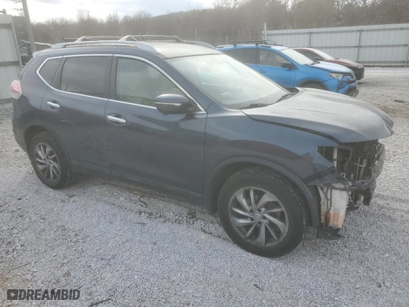 2015 Nissan Rogue SL with VIN 5N1AT2MV9FC811621, listed as a Copart auction lot 46576665 with 153,847 mi miles and Salvage Title. Bid and sale history available at carsss.com. Image 4.